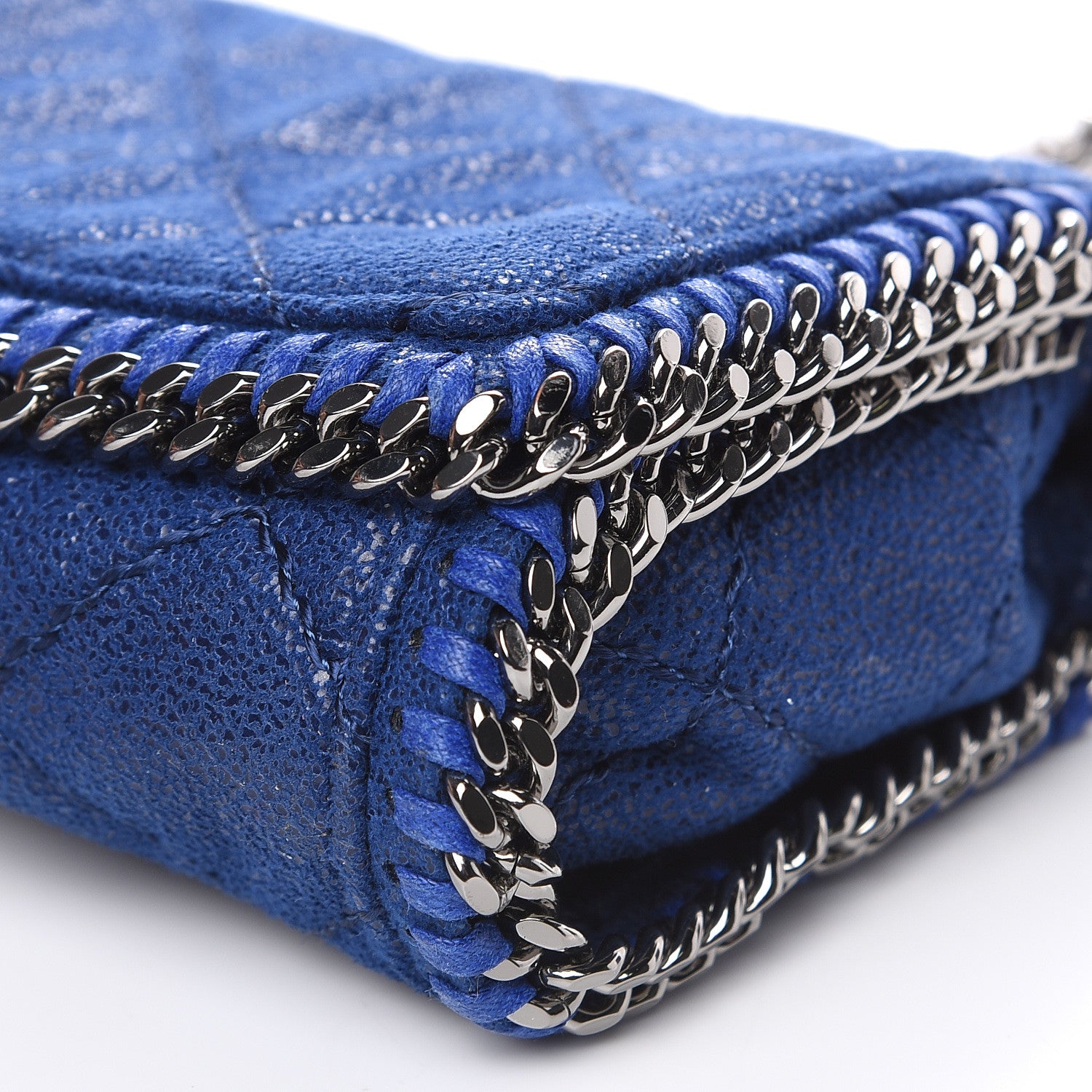 Stella McCartney Shaggy Deer Quilted Falabella Crossbody Bag Blue 9 of 9