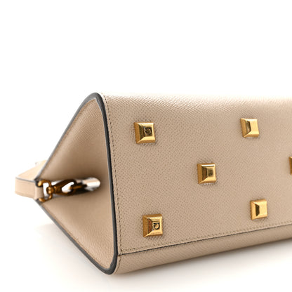 Salvatore Ferragamo Calfskin Small The Studio Box Bag Daino 8 of 9