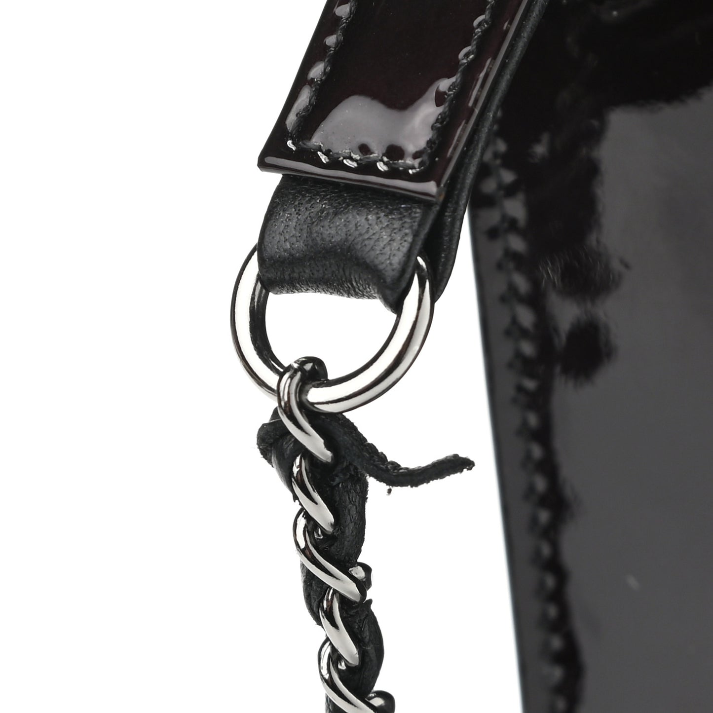 Patent CC Phone Holder Crossbody Black