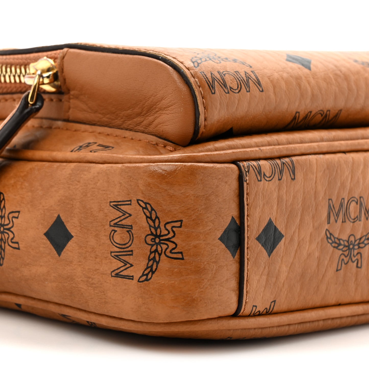 Visetos Monogram Small Aren Crossbody Cognac