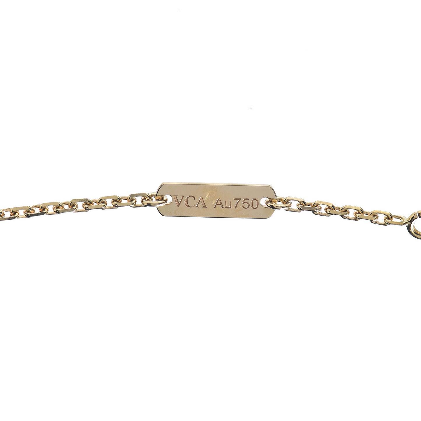 18K Yellow Gold Mother of Pearl Vintage Alhambra Pendant Necklace