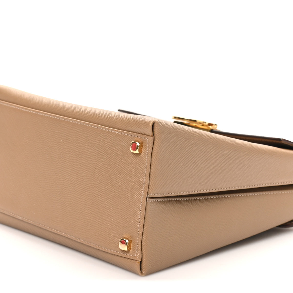 Salvatore Ferragamo Hammered Calfskin Small Iconic Top Handle Bag Camel 9 of 9