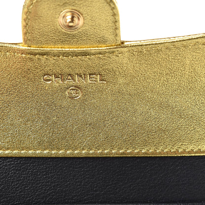 Chanel Metallic Calfskin Crocodile Embossed Cocodile Compact Flap Wallet Gold 6 of 10