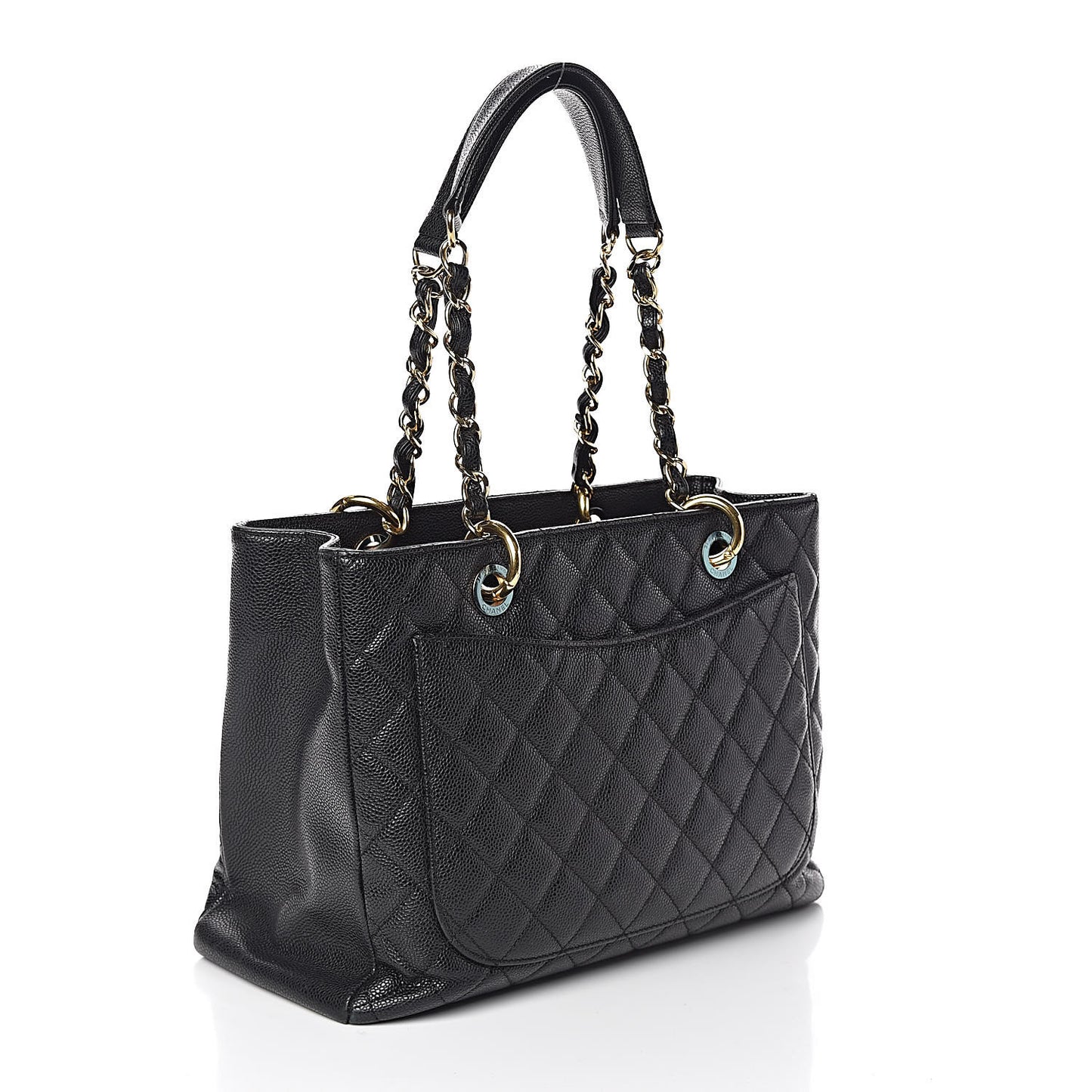 Caviar Quilted Grand Shopping Tote GST Black