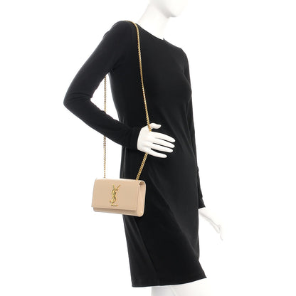 Saint Laurent Grain De Poudre Small Monogram Kate Satchel Nude Powder 2 of 6