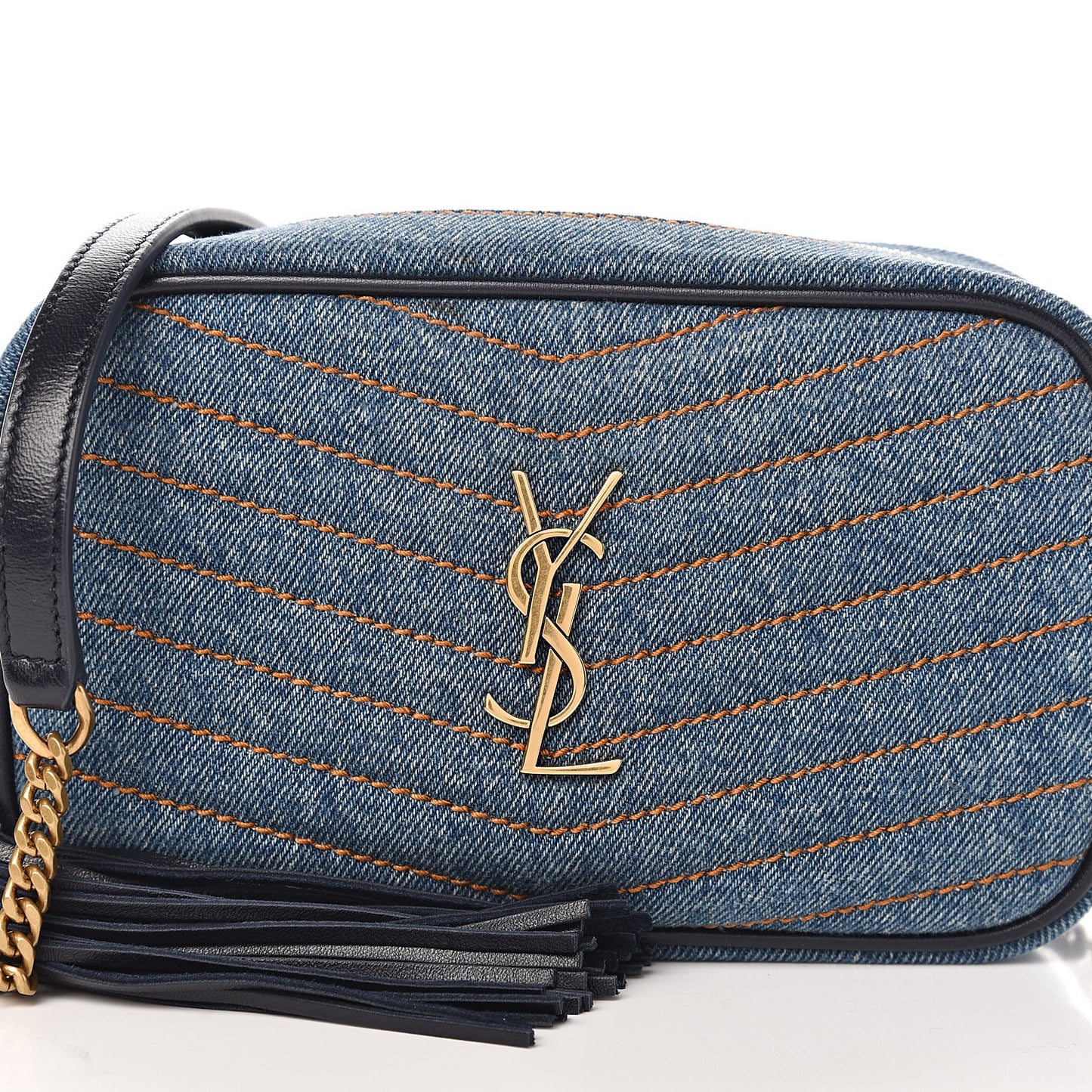 Denim Matelasse Monogram Mini Lou Camera Bag California Blue