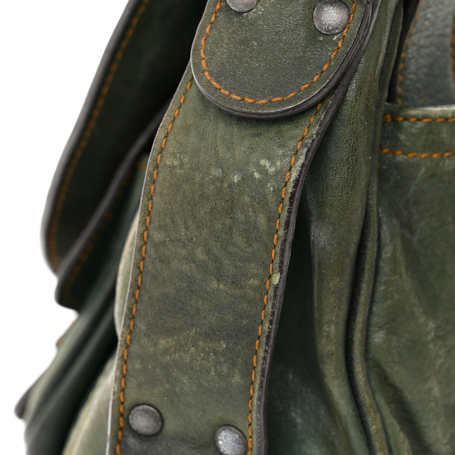 Calfskin Medium Gaucho Double Saddle Bag Green