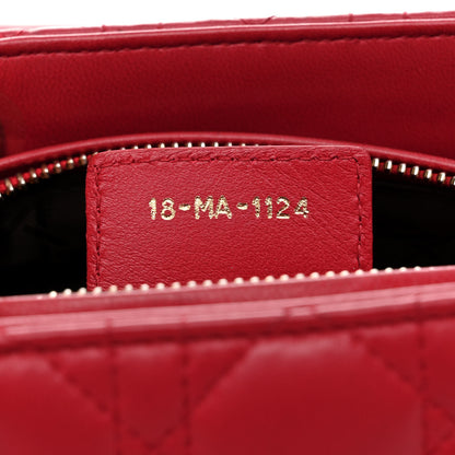 Christian Dior Lambskin Cannage Medium Lady Dior Red 7 of 10