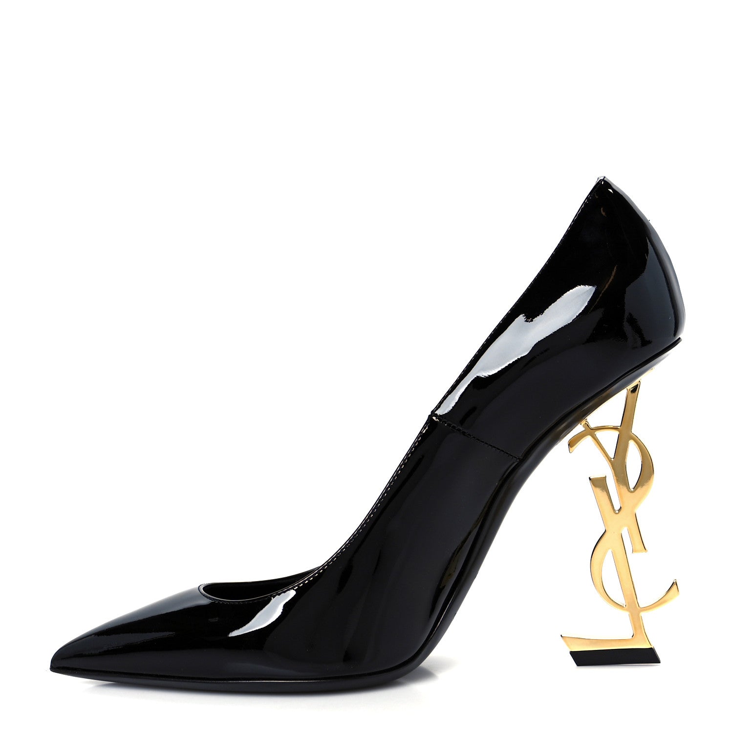 Saint Laurent Patent Opyum 110 Pumps 38 Black Gold 1 of 10