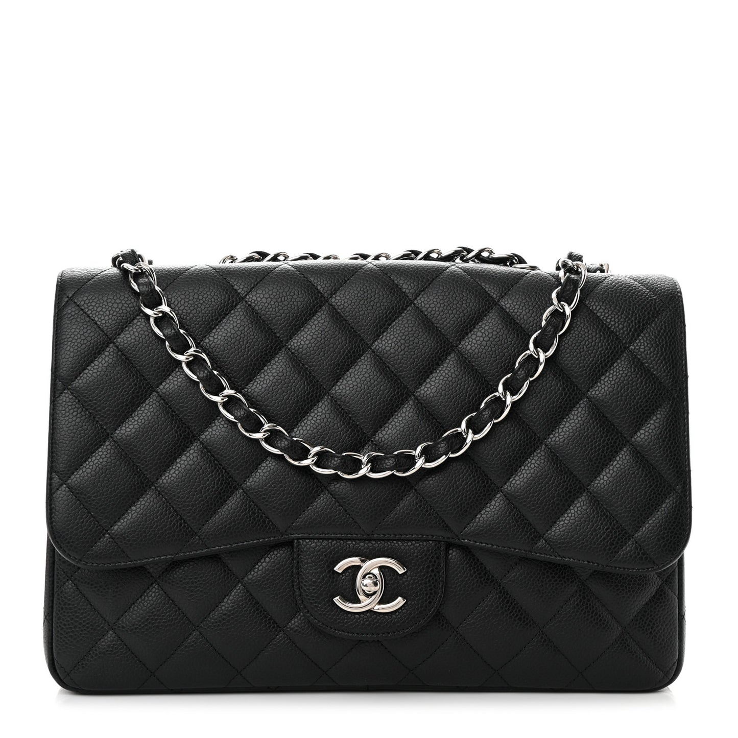 Caviar Quilted Jumbo Single Flap Black