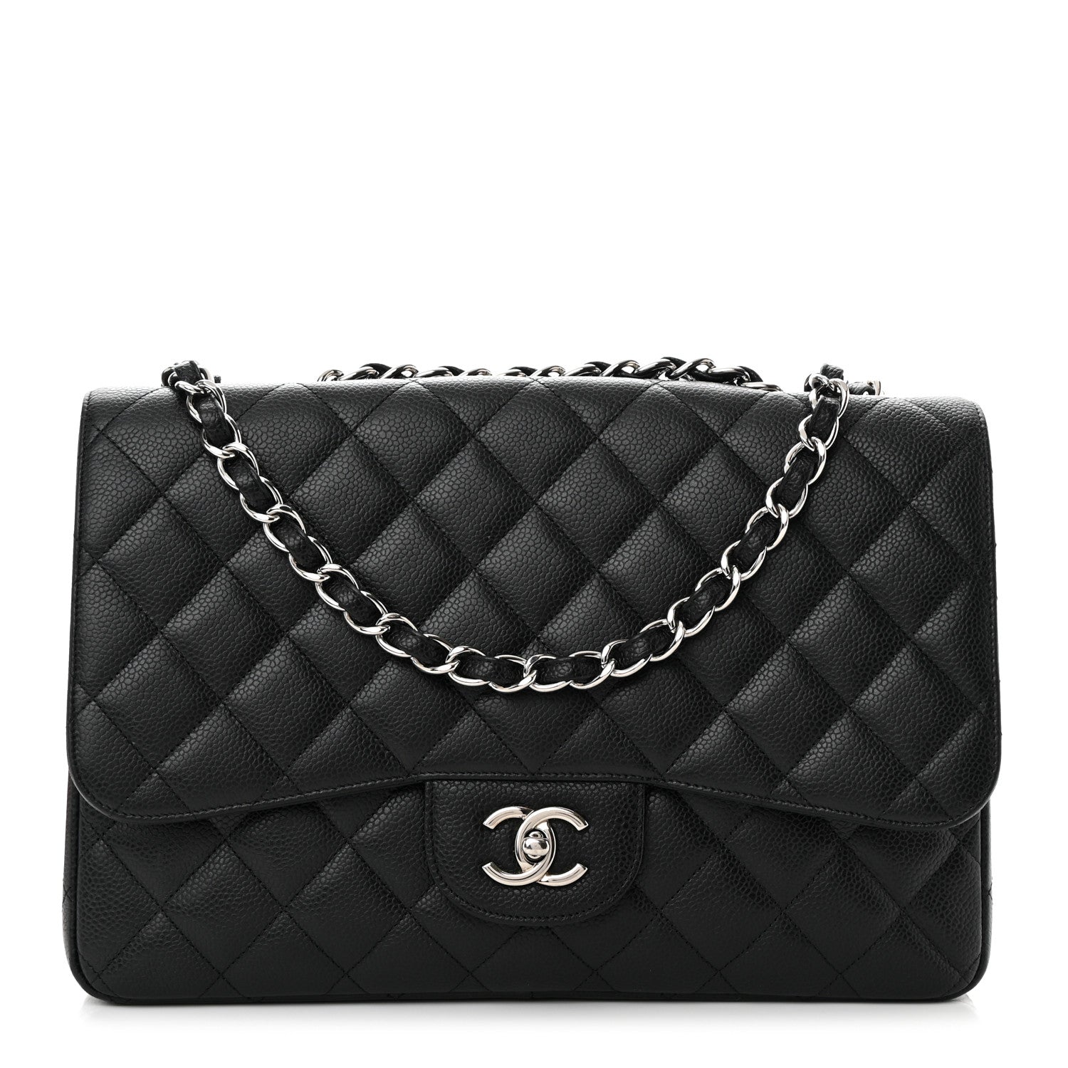 Chanel Caviar Quilted Jumbo Single Flap Black 1 of 13
