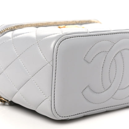 Chanel Lambskin Quilted Small Pillow Crush Vanity Case With Chain  Grey 10 of 11