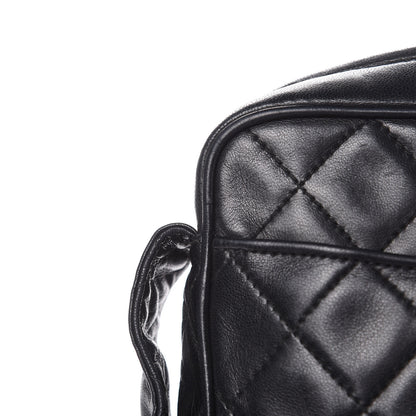 Chanel Lambskin Quilted CC Tassel Camera Case Black 12 of 13