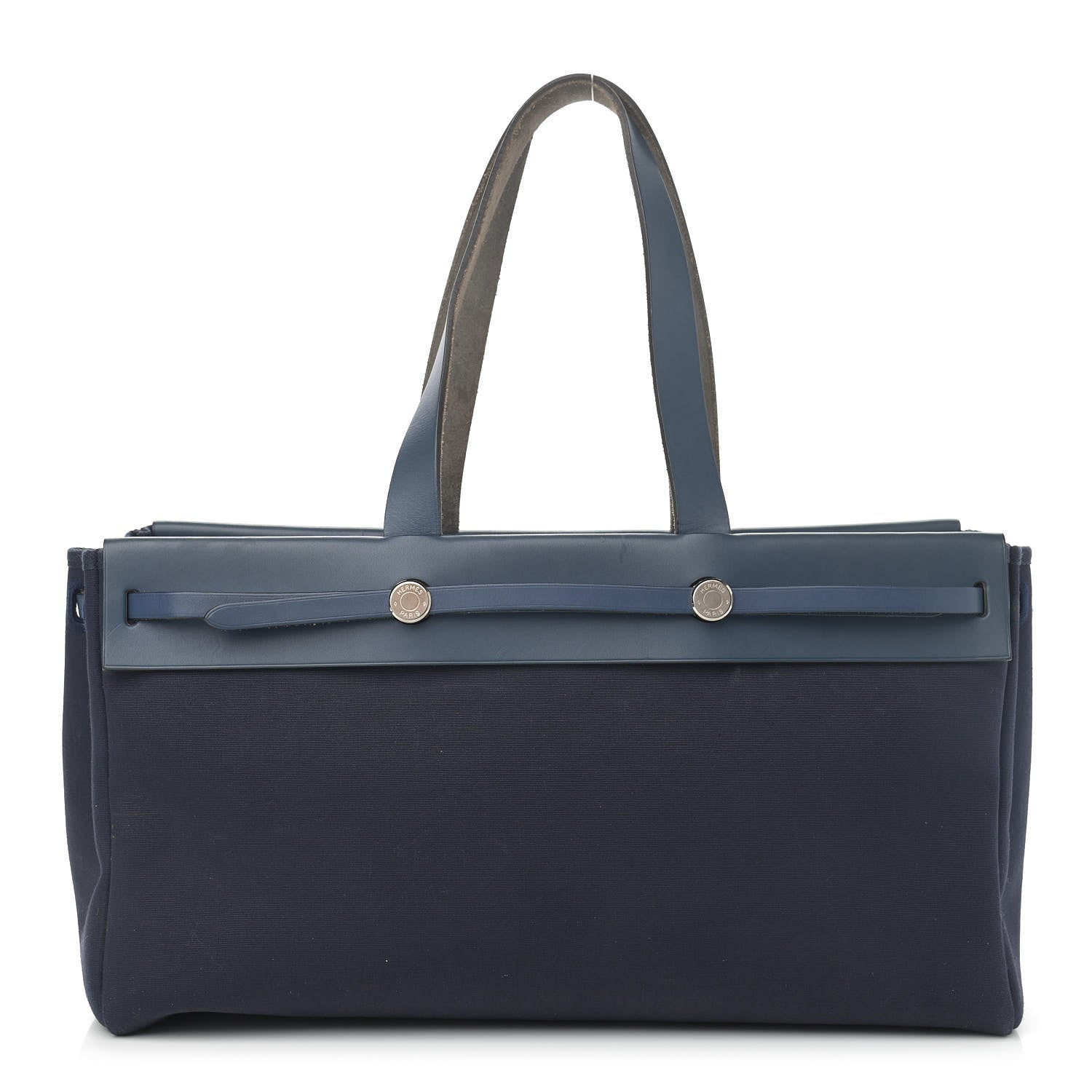 Hermes Toile Vache Hunter Herbag Cabas MM Bleu Marine 1 of 10