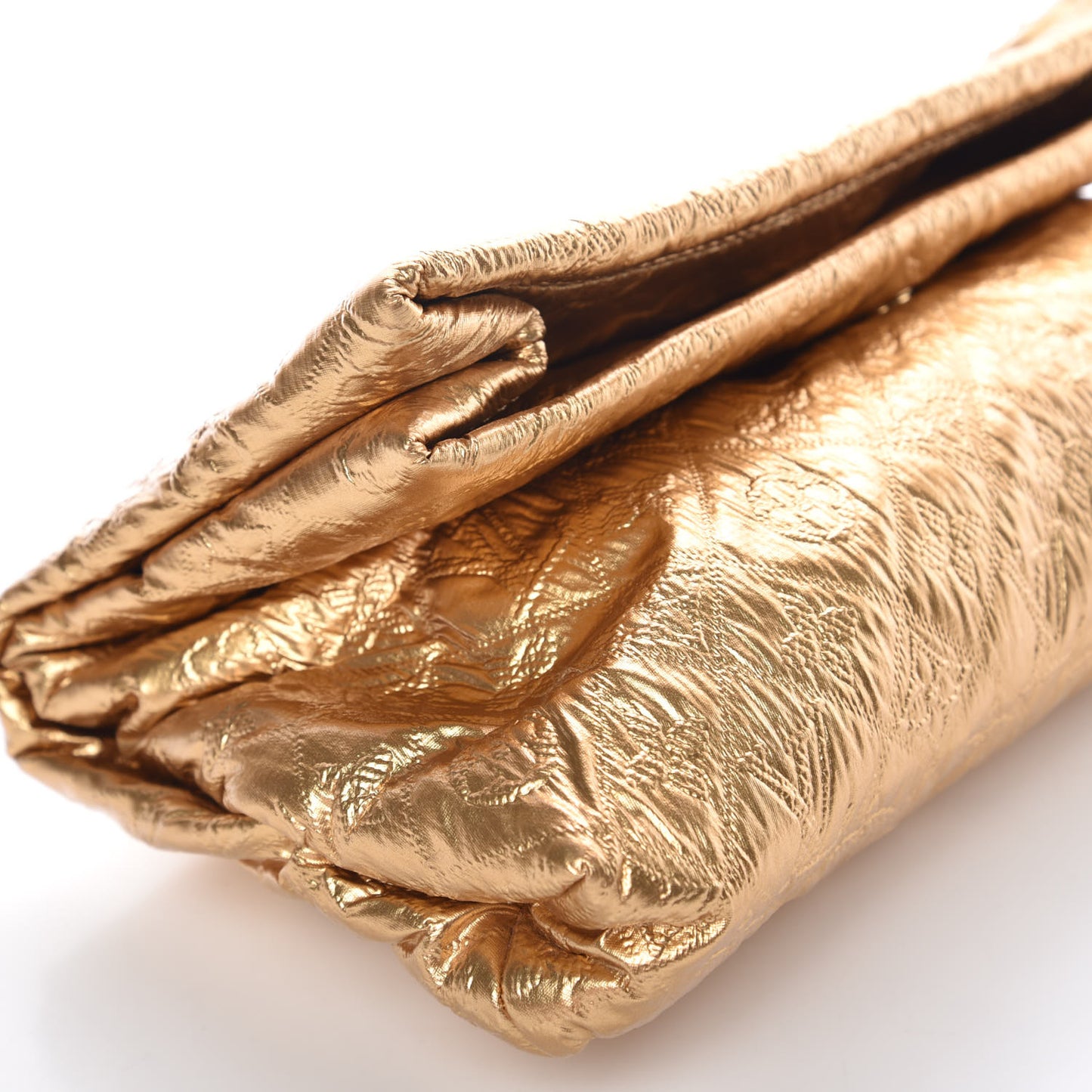Jacquard Quilted Monogram Limelight Clutch MM Gold