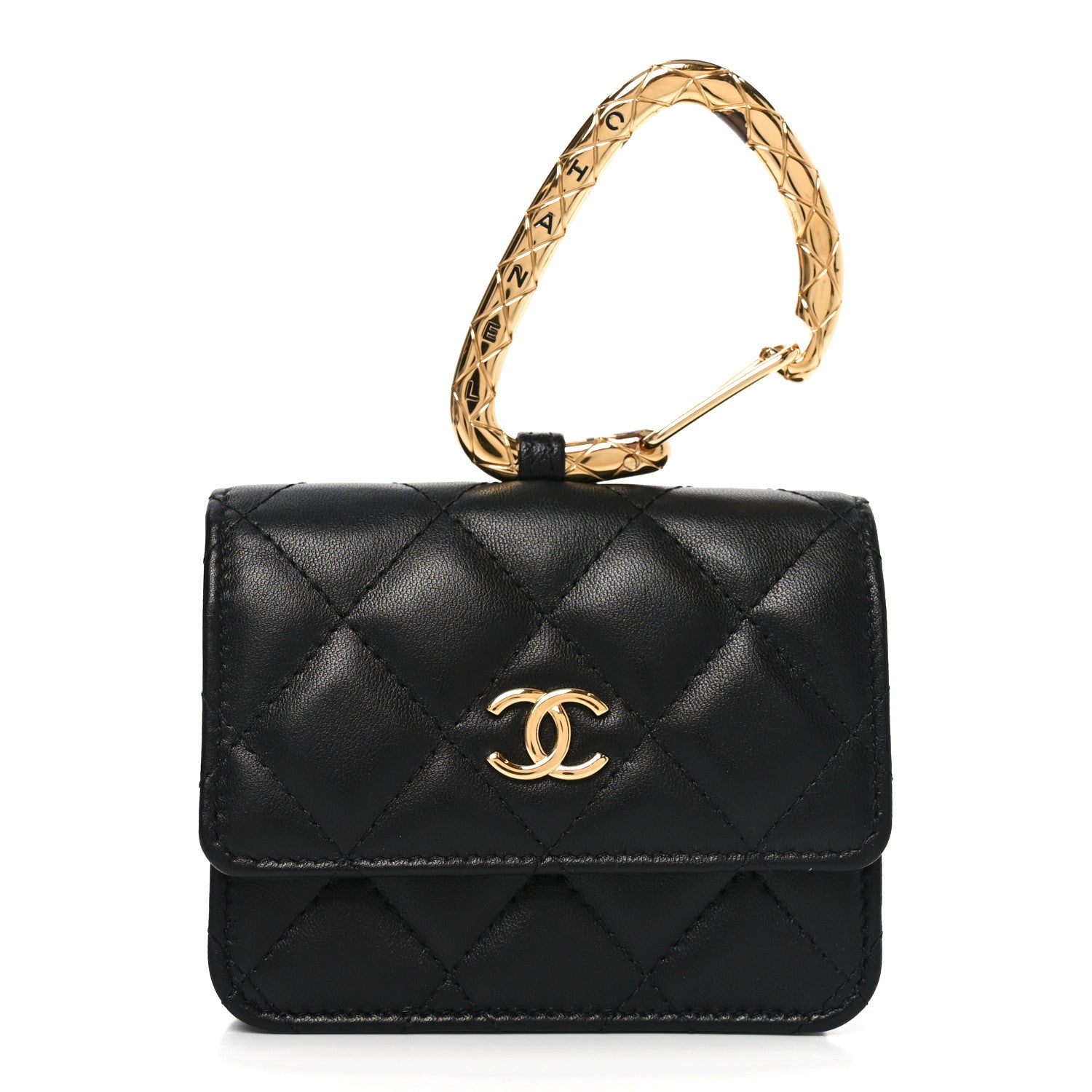 Chanel Lambskin Quilted CC Hook Card Holder Black 1 of 11