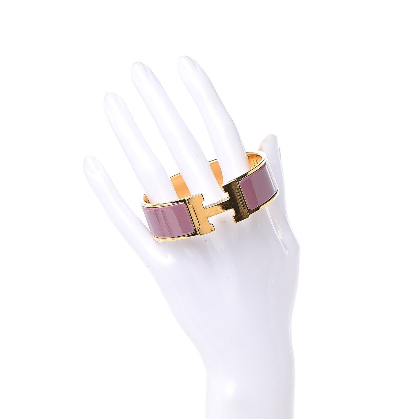 Enamel Wide Clic Clac H Bracelet GM Bois De Rose