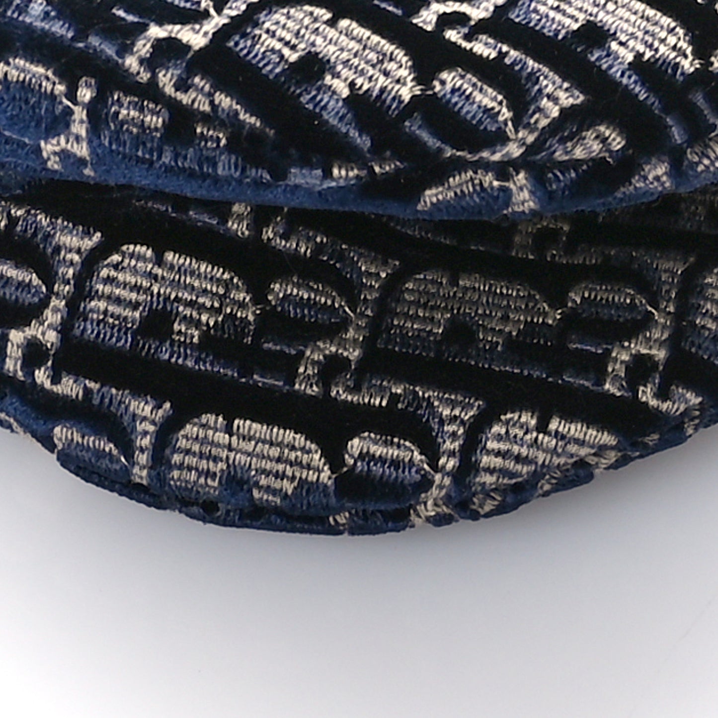 Velvet Oblique Saddle Bag Blue