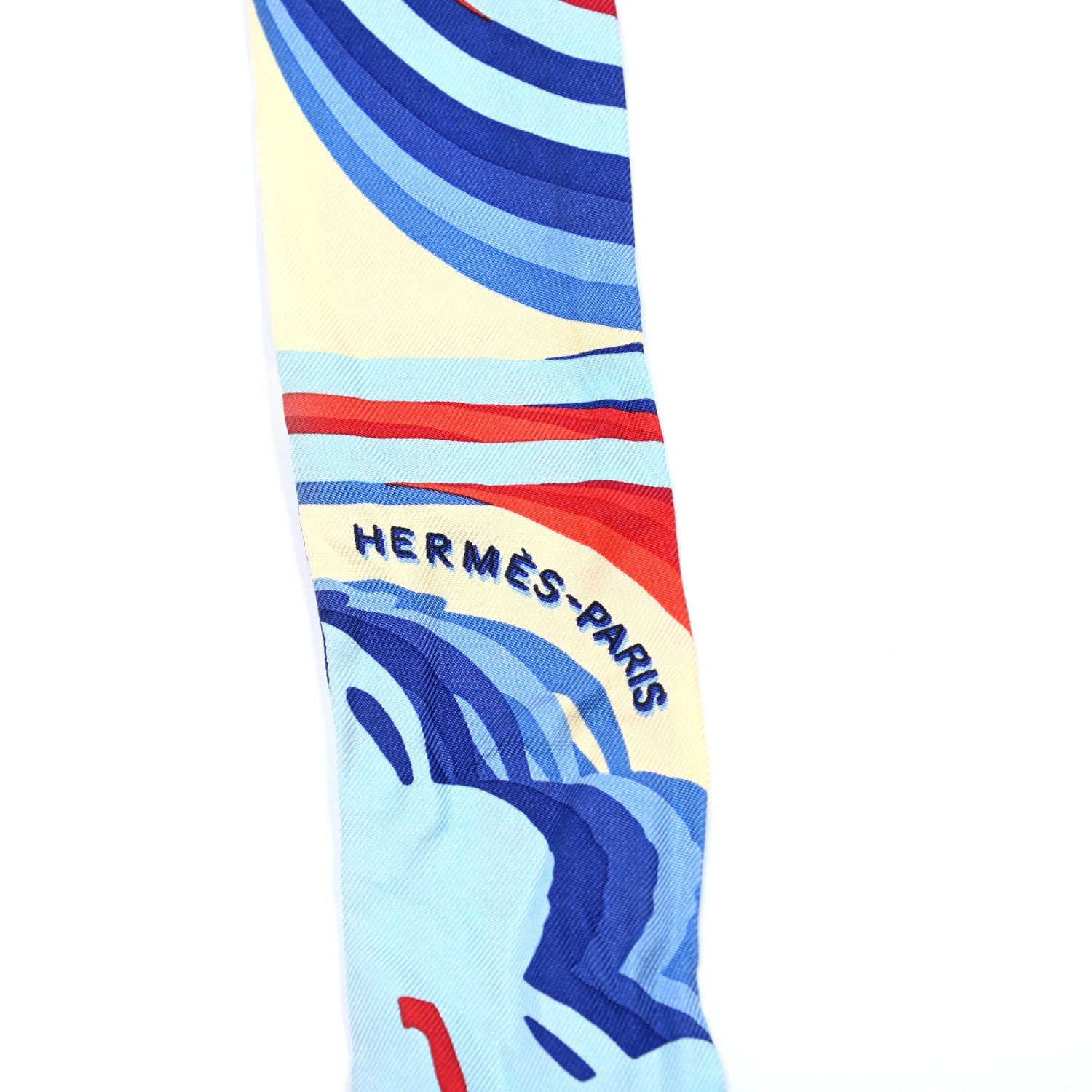 Hermes Silk Brides De Gala Shadow Twilly Bleu Rouge Creme 4 of 5