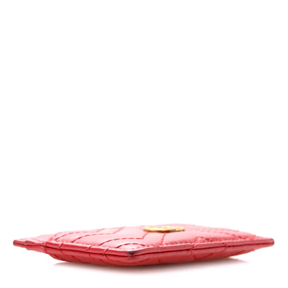 Gucci Calfskin Matelasse GG Marmont Card Holder Hibiscus Red 3 of 7