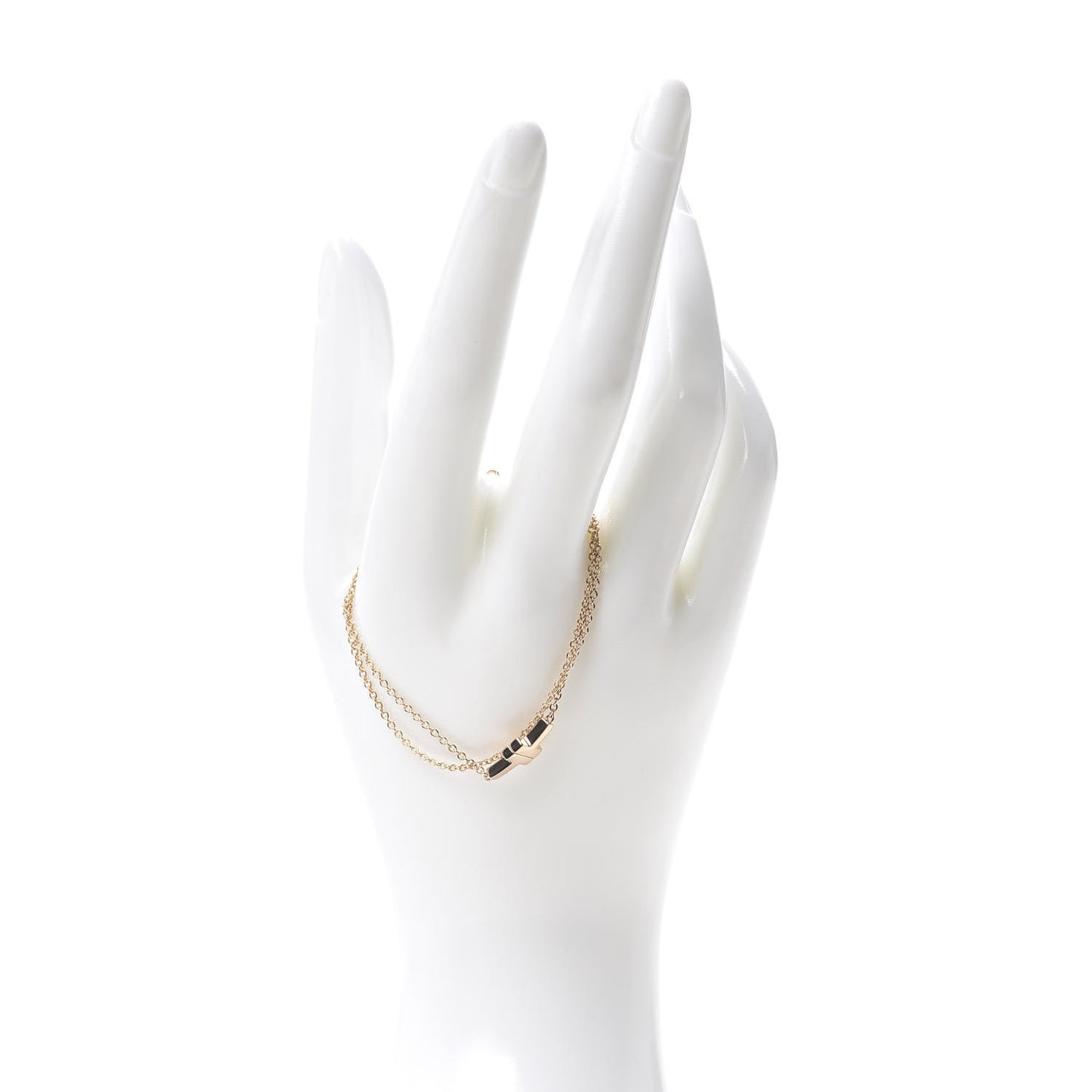 18K Rose Gold T Double Chain Bracelet