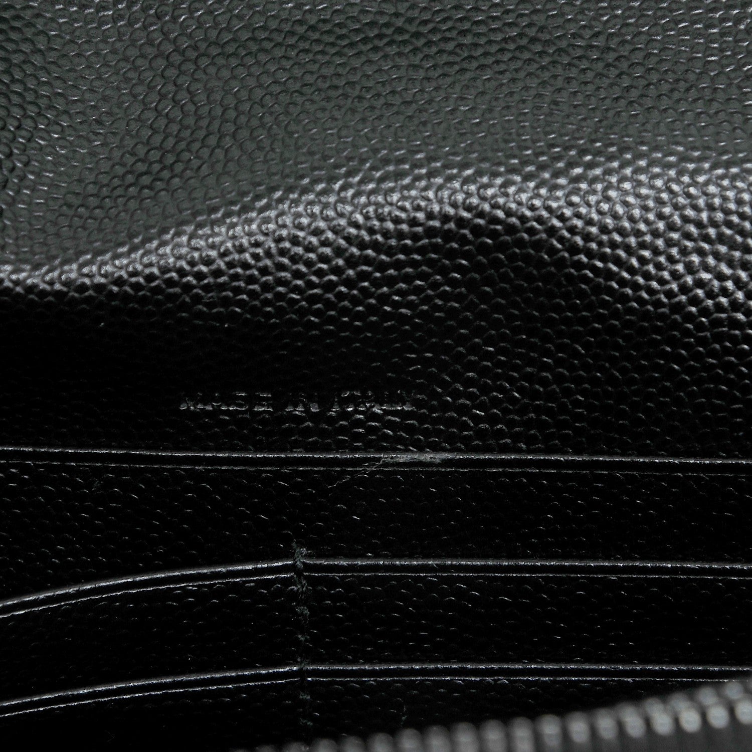 Saint Laurent Grain De Poudre Matelasse Chevron Monogram Envelope Chain Wallet Black 8 of 9