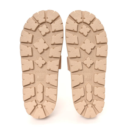 Prada Nappa Quilted Padded Logo Slide Sandals 37 Sabbia 6 of 10