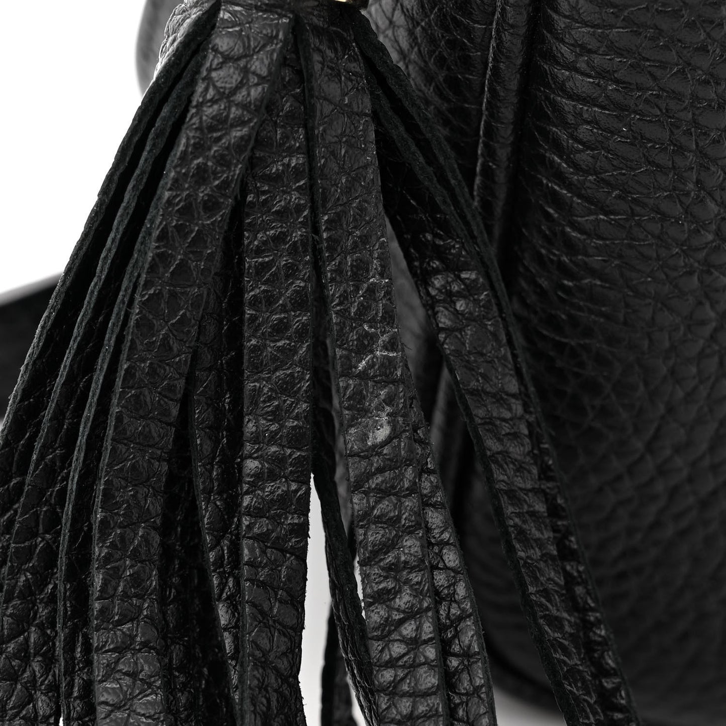 Pebbled Calfskin Small Soho Disco Bag Black