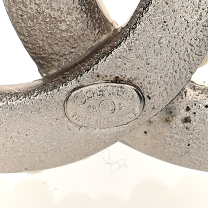 Chanel Pearl Crystal CC Brooch Silver 3 of 3