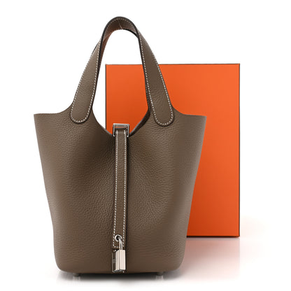 Hermes Taurillon Clemence Picotin Lock 18 PM Etoupe 11 of 11