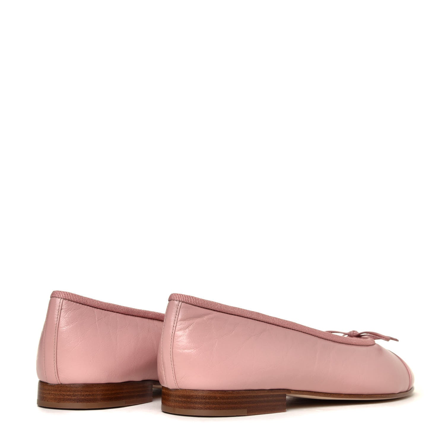 Chanel Crumpled Calfskin Cap Toe CC Ballerina Flats 39 Powder Pink 6 of 12