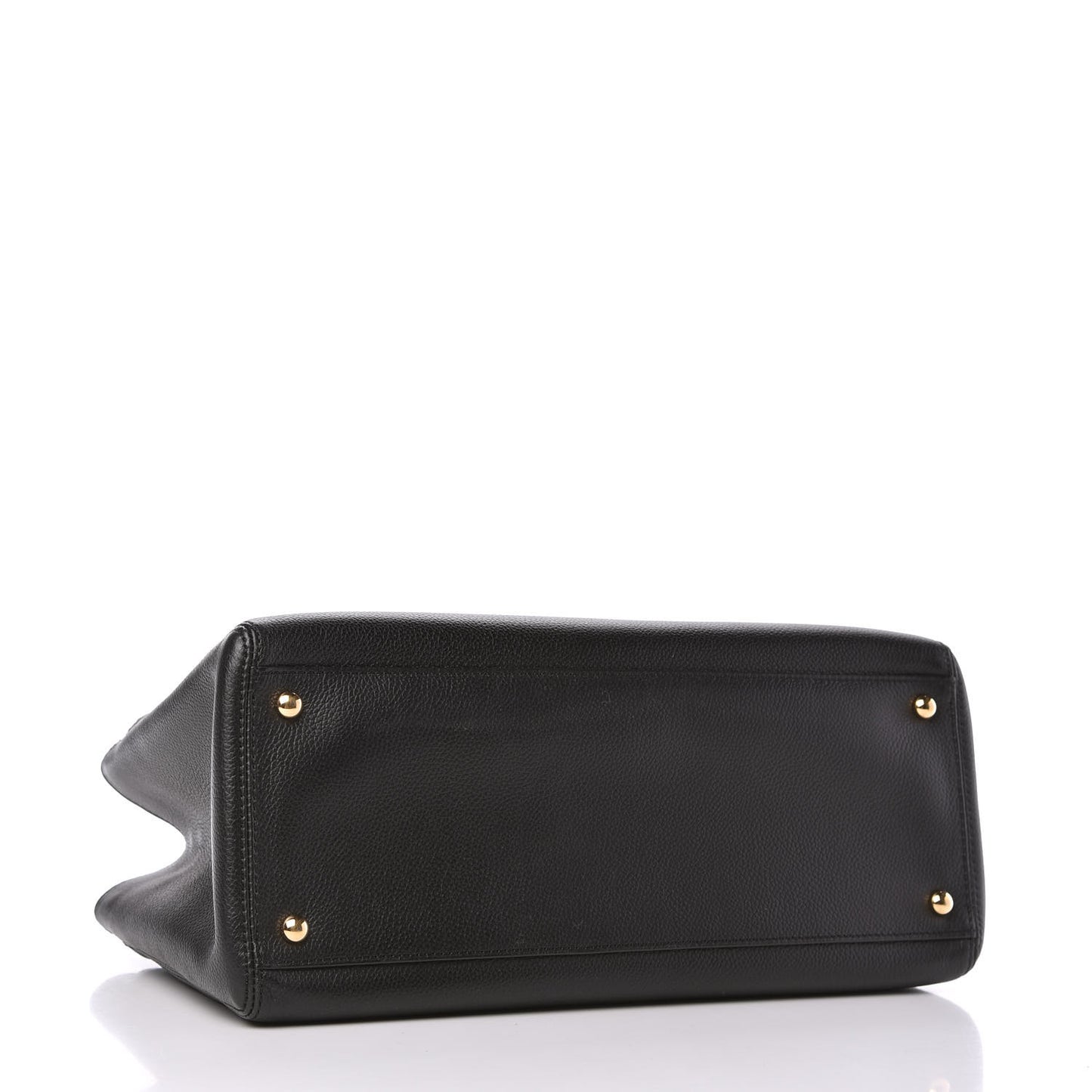 Calfskin Small Cerf Executive Shopper Tote Black