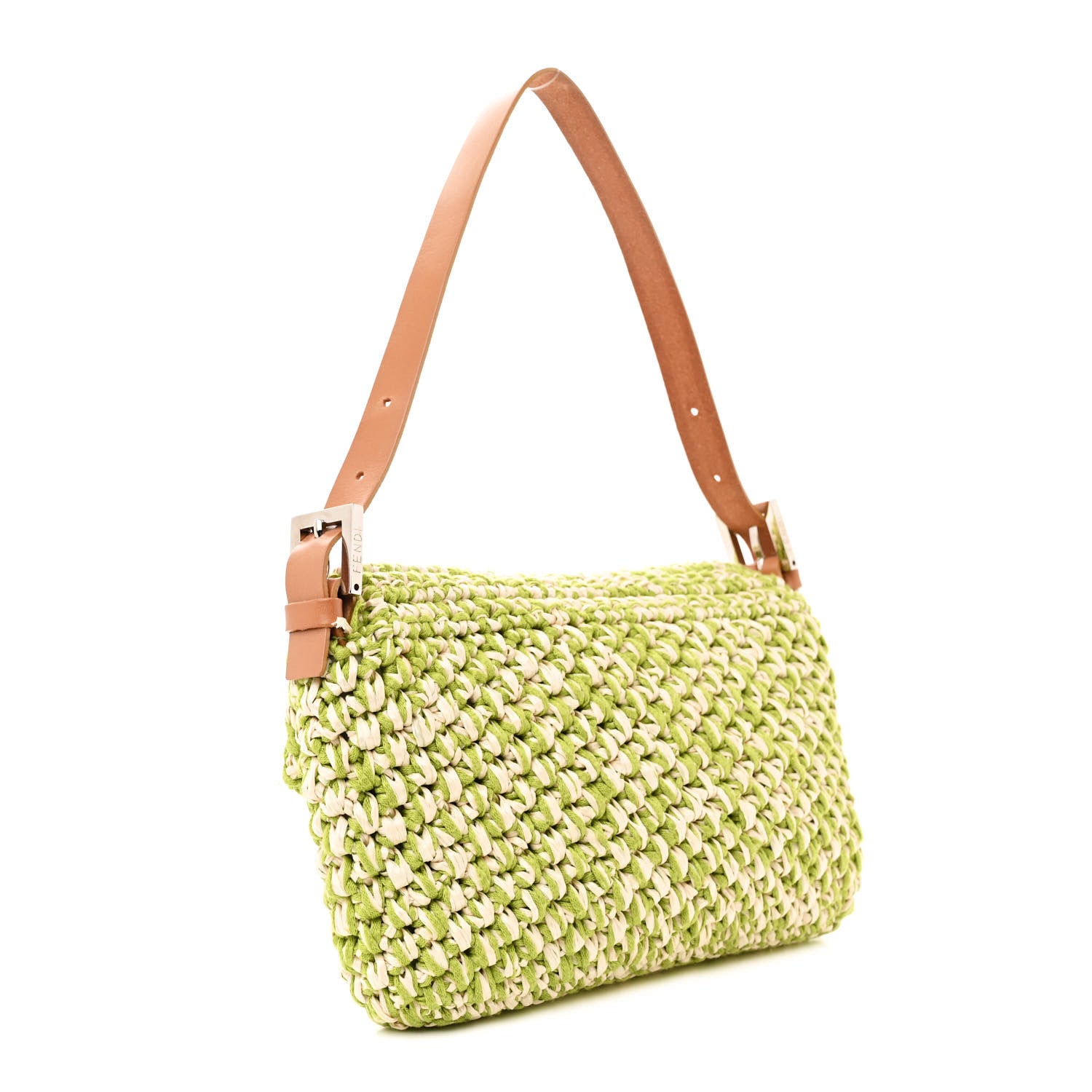 Fendi Woven Straw Baguette Green 3 of 14