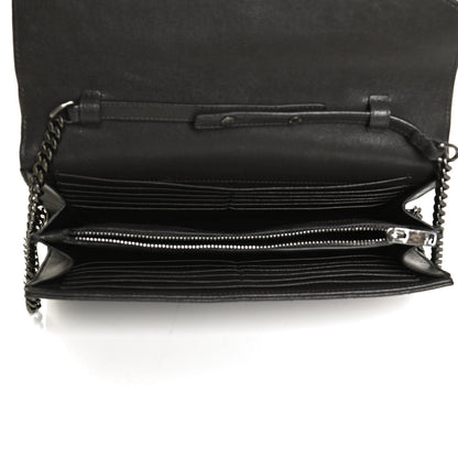 Saint Laurent Sheepskin Tri-Quilt Monogram Envelope Chain Wallet Earth 6 of 10
