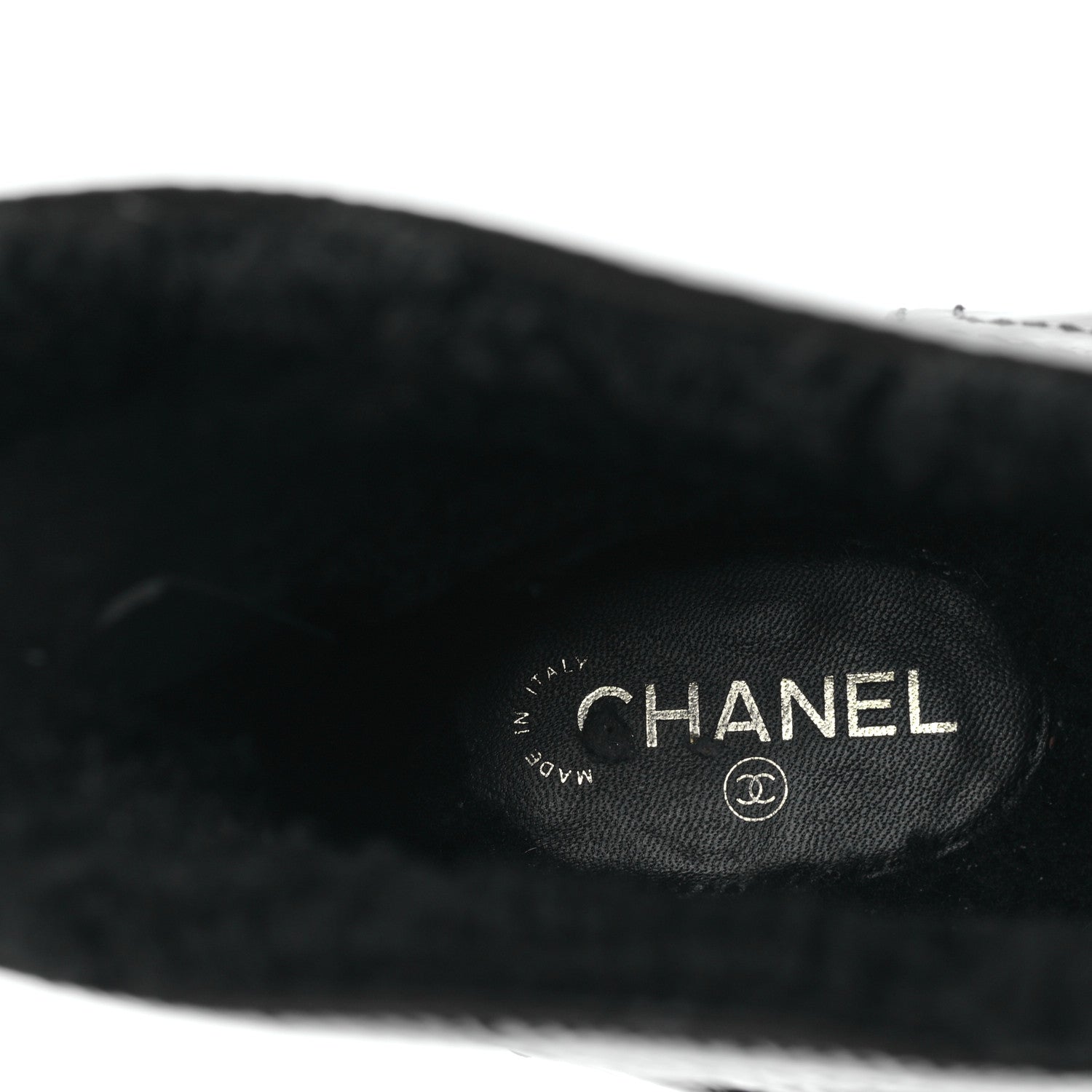 Chanel Crumpled Calfskin Shearling Womens Cap Toe Chain Short Boots 40 Black 7 of 8