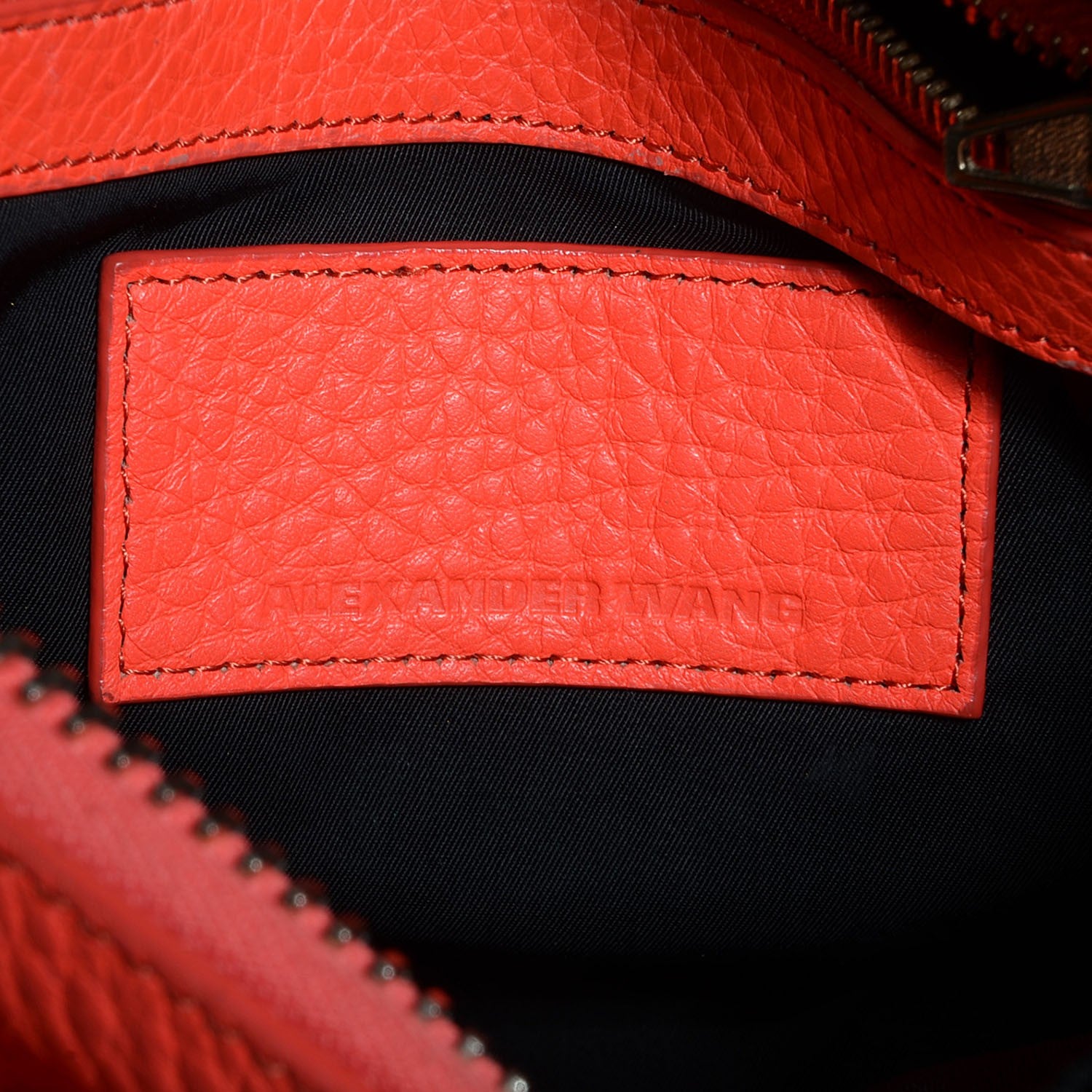 Alexander Wang Pebbled Calfskin Rocco Tangerine with Pale Gold Hardware 6 of 8