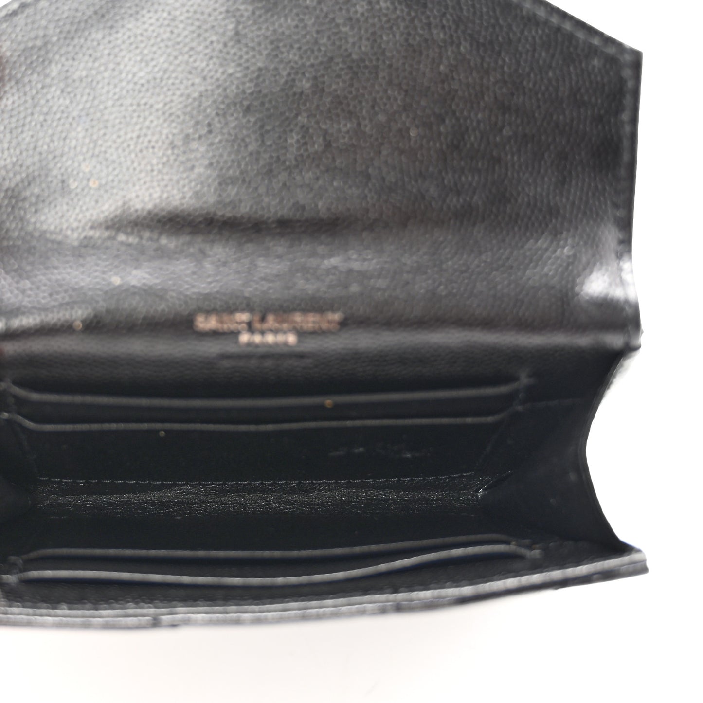 Grain De Poudre Matelasse Chevron Small Monochrome Monogram Envelope Wallet Black