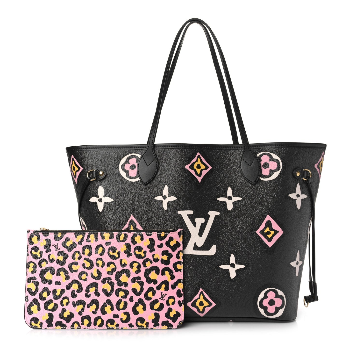 Monogram Giant Wild At Heart Neverfull MM Black