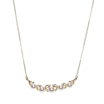 Mikimoto 14K Yellow Gold Pearl Necklace 1 of 7