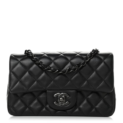Chanel Lambskin Quilted Mini Rectangular Flap So Black 1 of 4