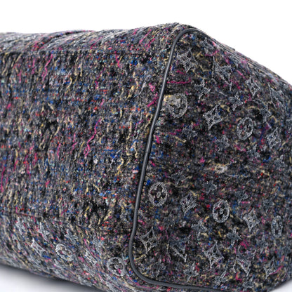 Louis Vuitton Wool Cotton Monogram Jacquard Embroidered LV Felt Keepall Bandouliere 50 Gris 8 of 11