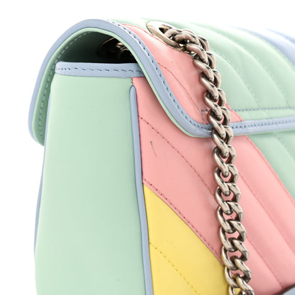 Gucci Calfskin Matelasse Diagonal Small GG Marmont Shoulder Bag Multicolor Pastel 11 of 11