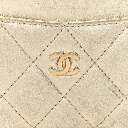 Chanel Metallic Lambskin Quilted CC Card Holder Gold 9 of 13