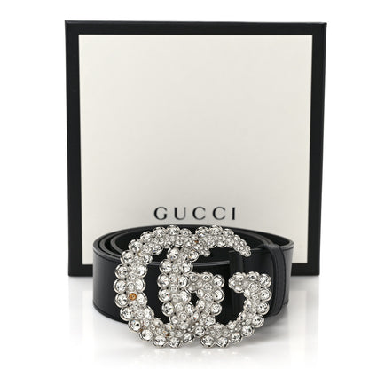 Gucci Calfskin Crystal Double G 40mm Belt 90/36 Black 4 of 4