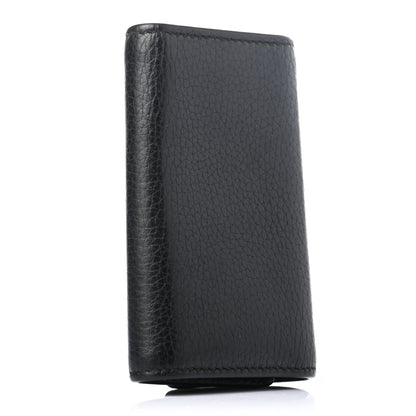 Gucci Pebbled Calfskin Dorian 6 Key Holder Case Black 3 of 7