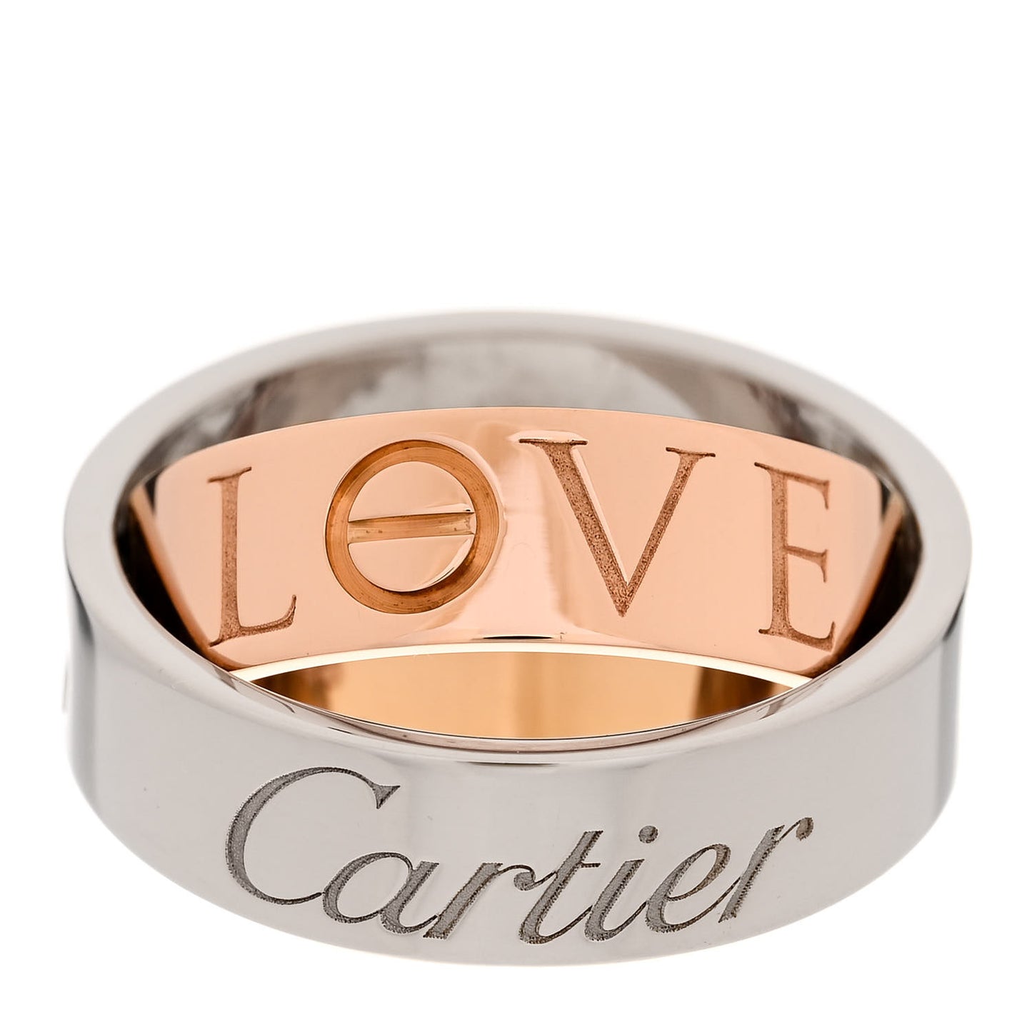 18K White Pink Gold 5.5mm Astro LOVE Ring 48 4.5