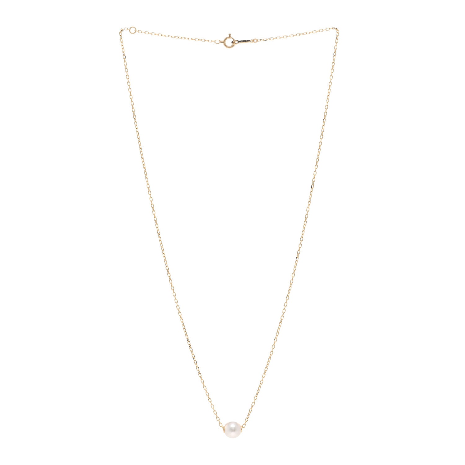Mikimoto 18K Yellow Gold Akoya Pearl 7-7.5mm Single Pendant Necklace 3 of 5