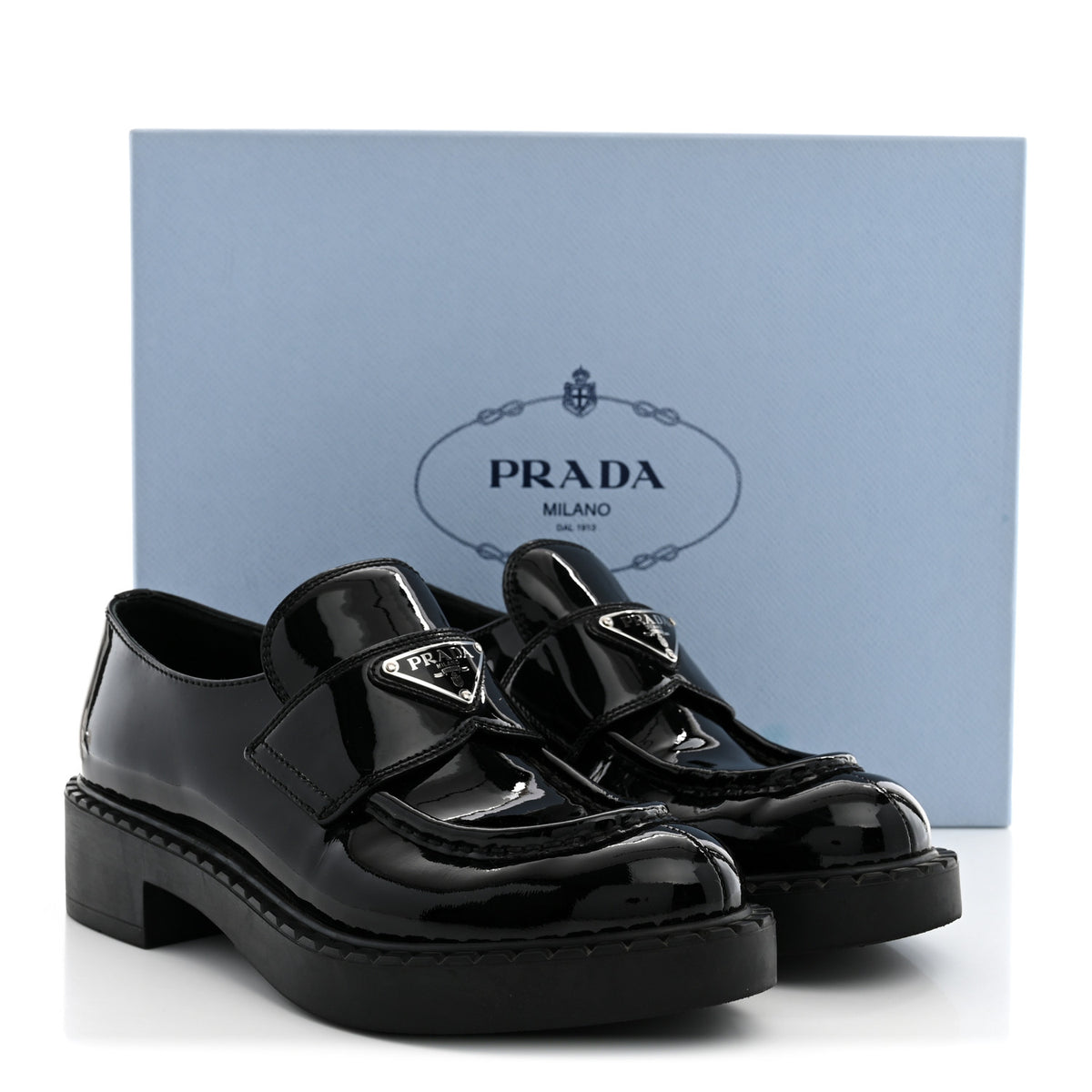 Vernice Triangle 50mm Loafers 37 Black