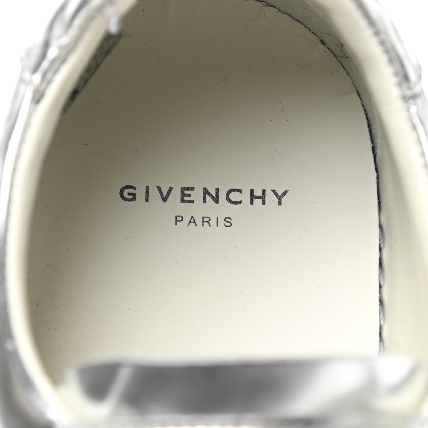 Givenchy Calfskin Band Logo Womens Urban Street Sneakers 38.5 Silvery 7 of 10
