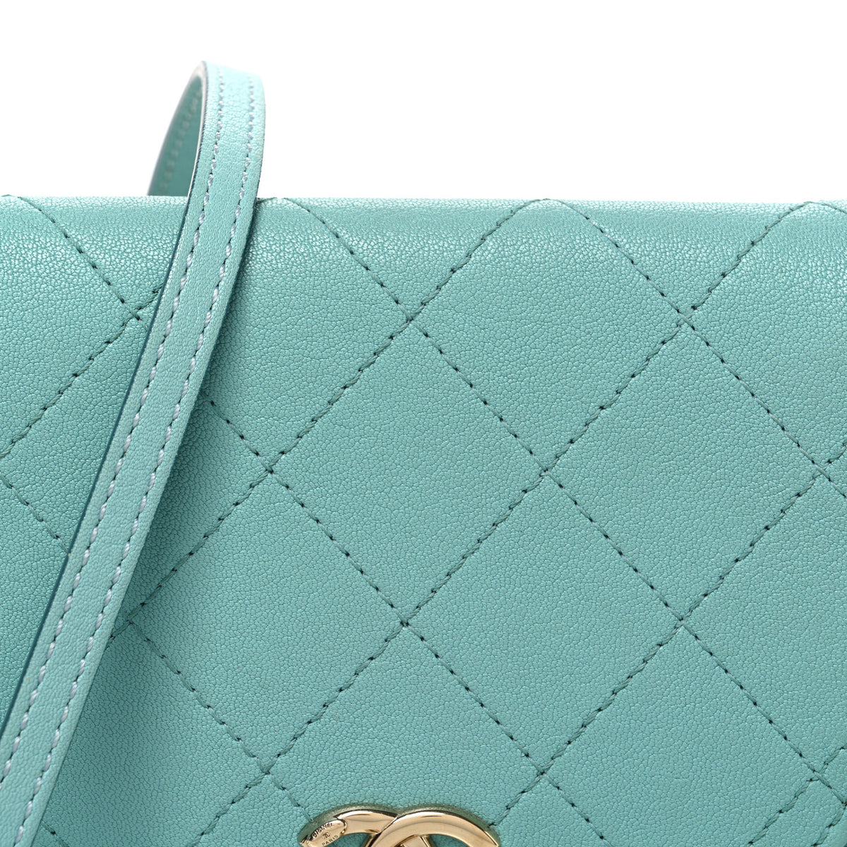 Goatskin Stitched Casual Trip Messenger Flap Light Blue